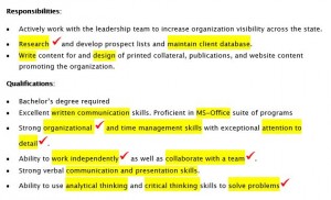 Highlighted job posting